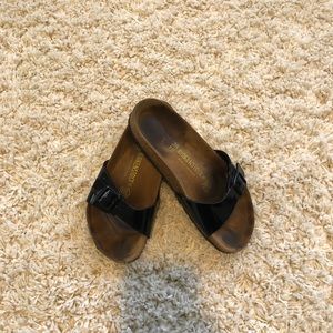 Black patent Birkenstock’s